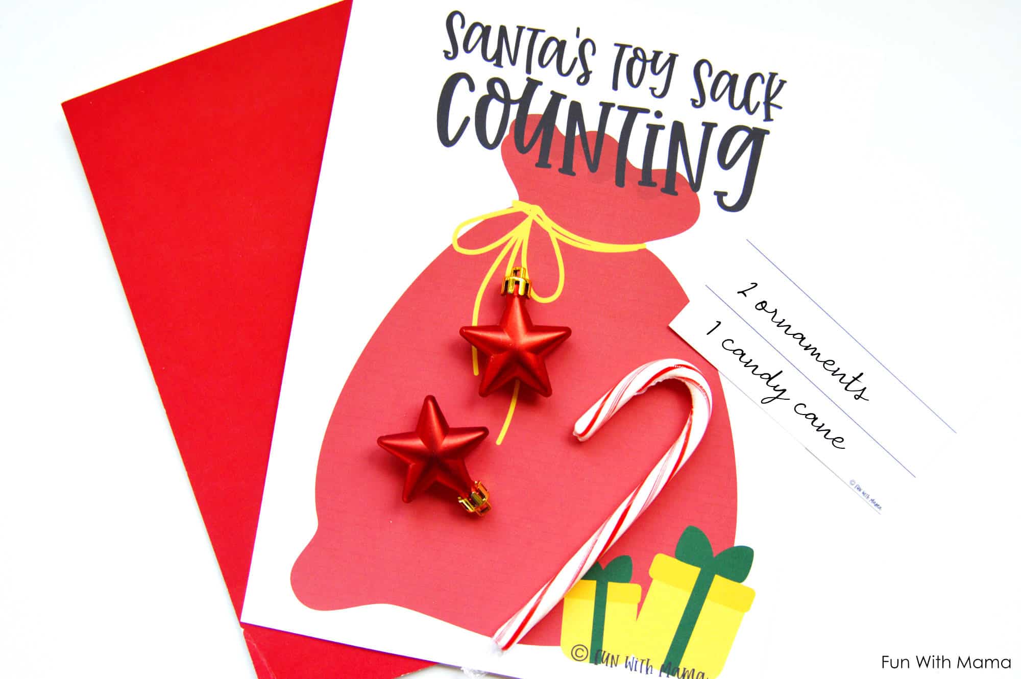 santas holiday toy sack for counting fun 