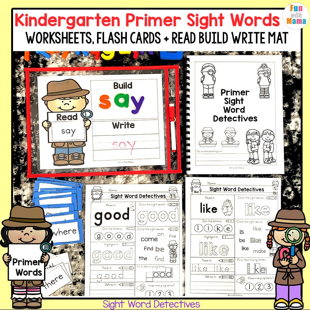 Kindergarten sight word worksheets