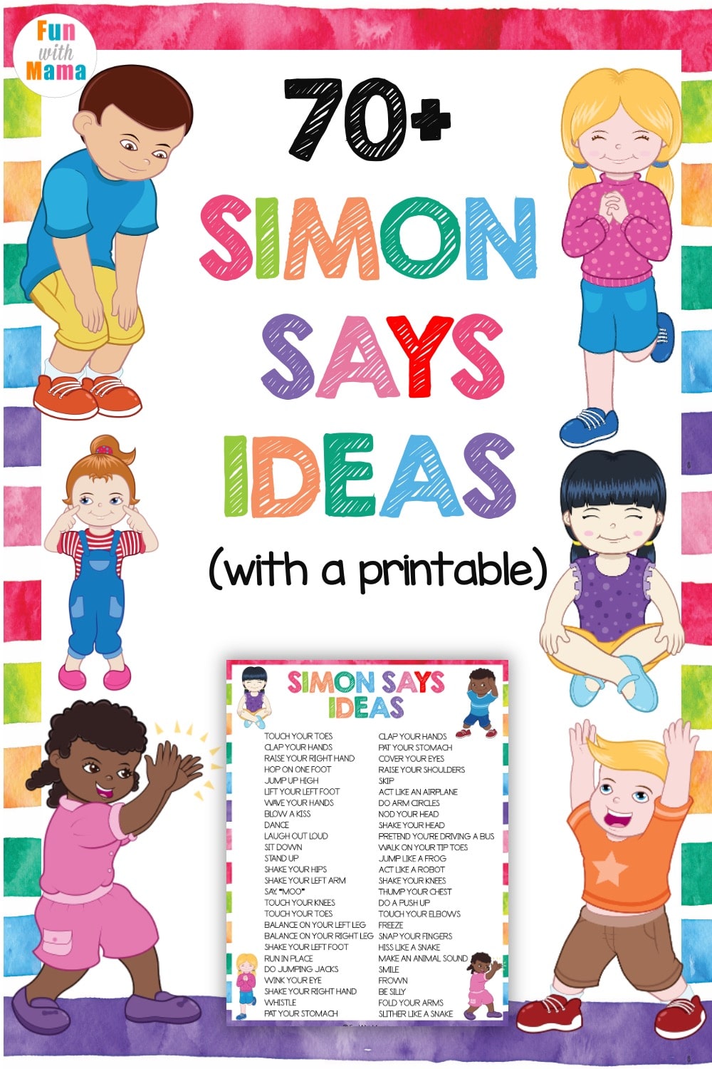 Simon Says Ideas (+Free Printable List of Game Commands)