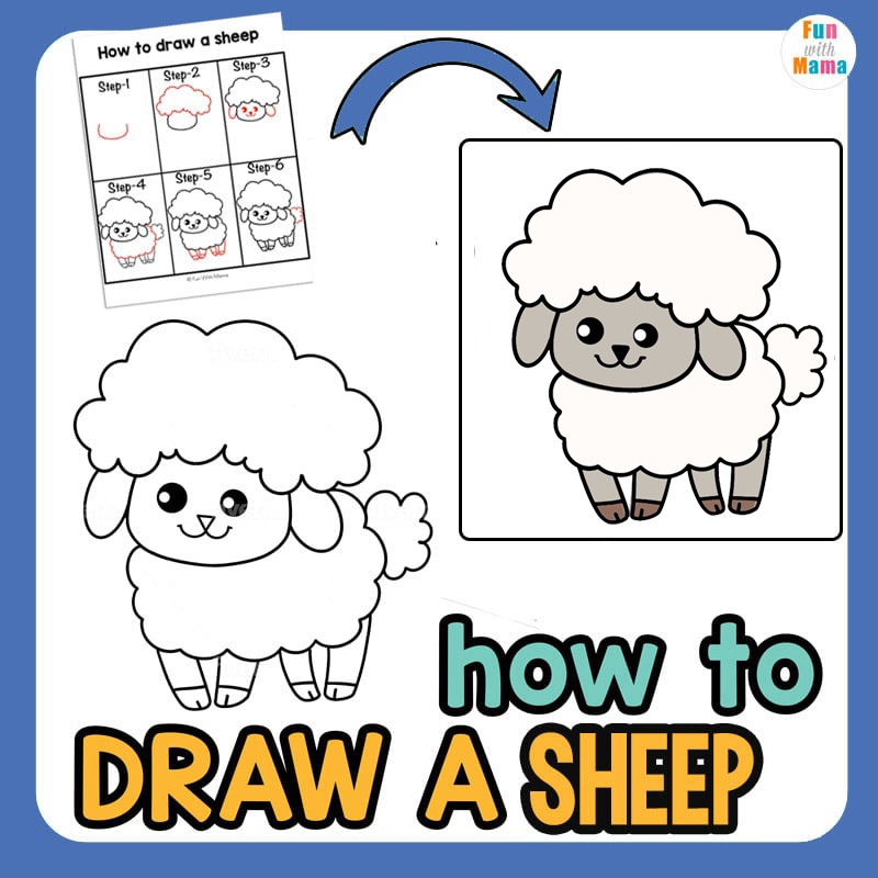 how to draw a sheep pin image 