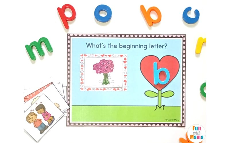 what's the beginning letter picture and letters scattered around 