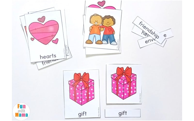 vocabulary matching cards for kids 