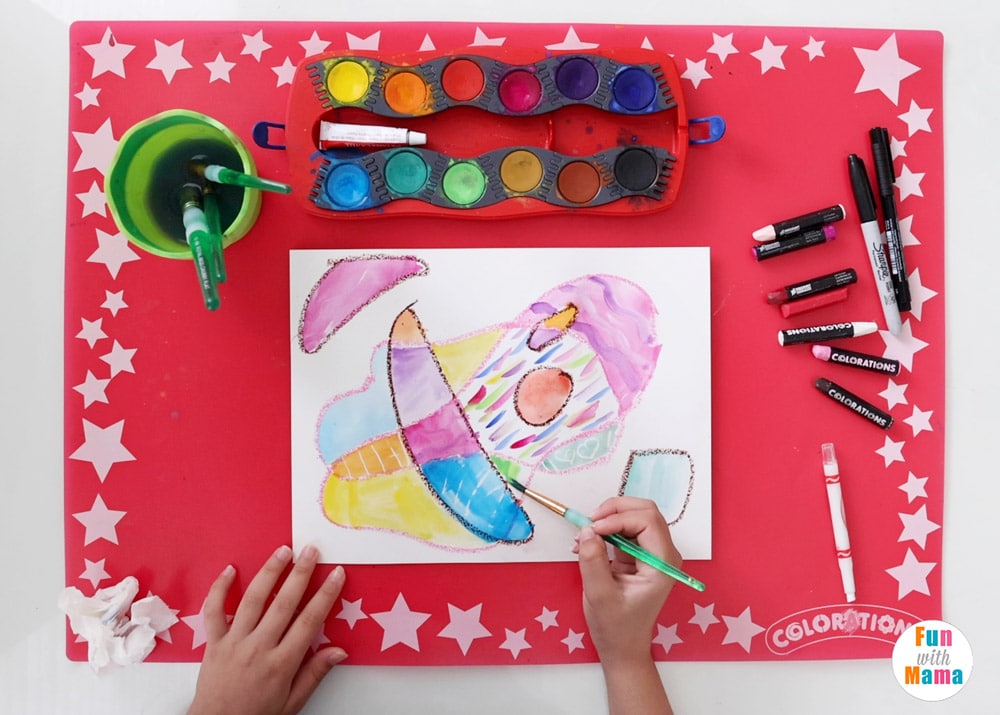 abstract watercolor activity for kids