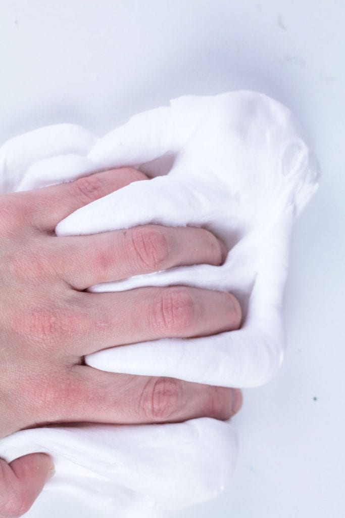 pushing down on the cloud slime 