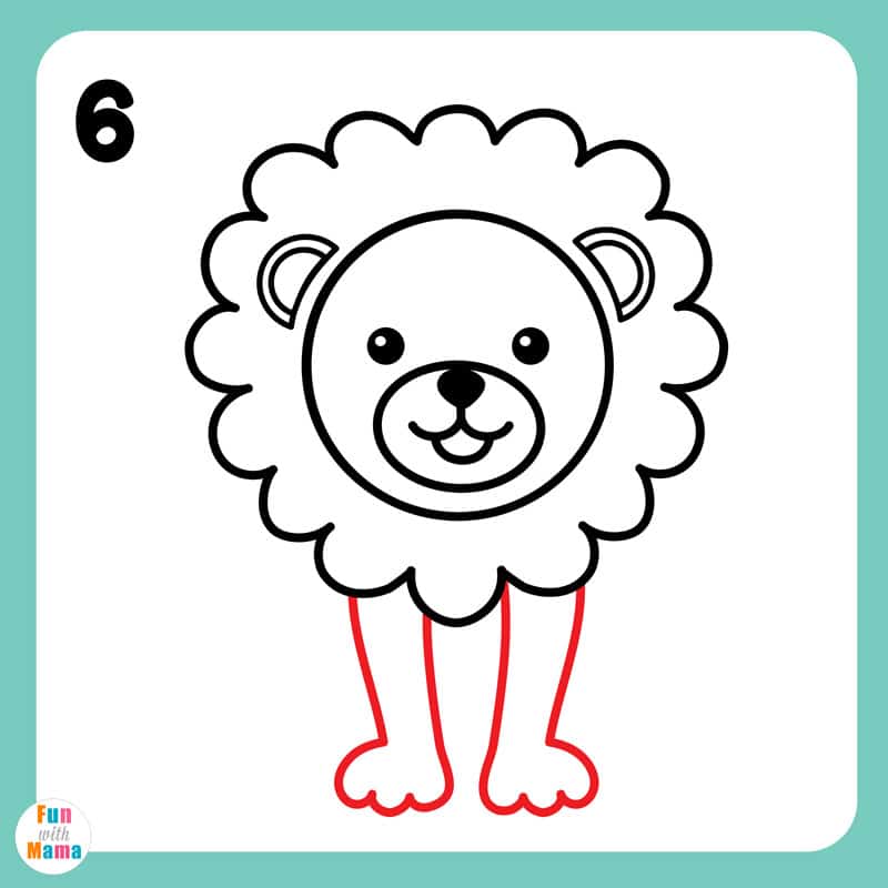 drawing the legs of a lion