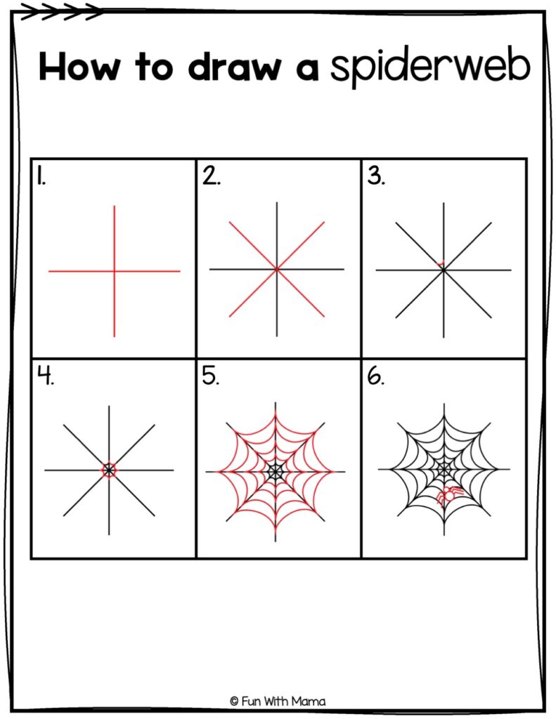 how to draw a spiderweb printable