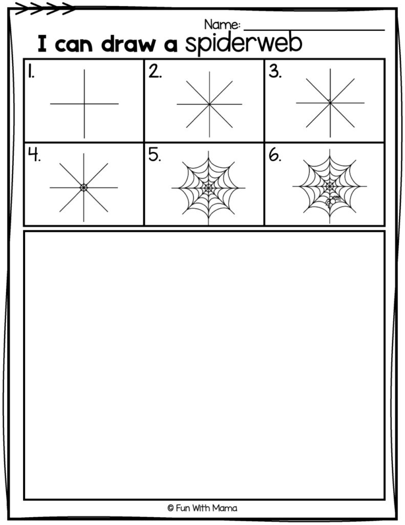learn how to draw a spiderweb with this worksheet