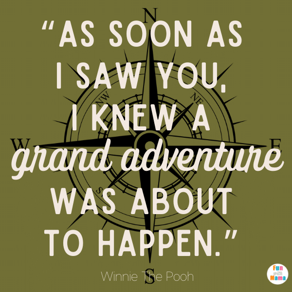 “As soon as I saw you, I knew a grand adventure was about to happen.” – Winnie the Pooh