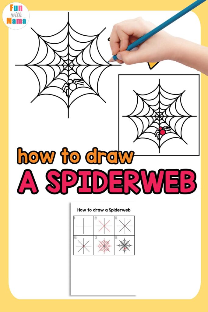 how to draw a spiderweb 