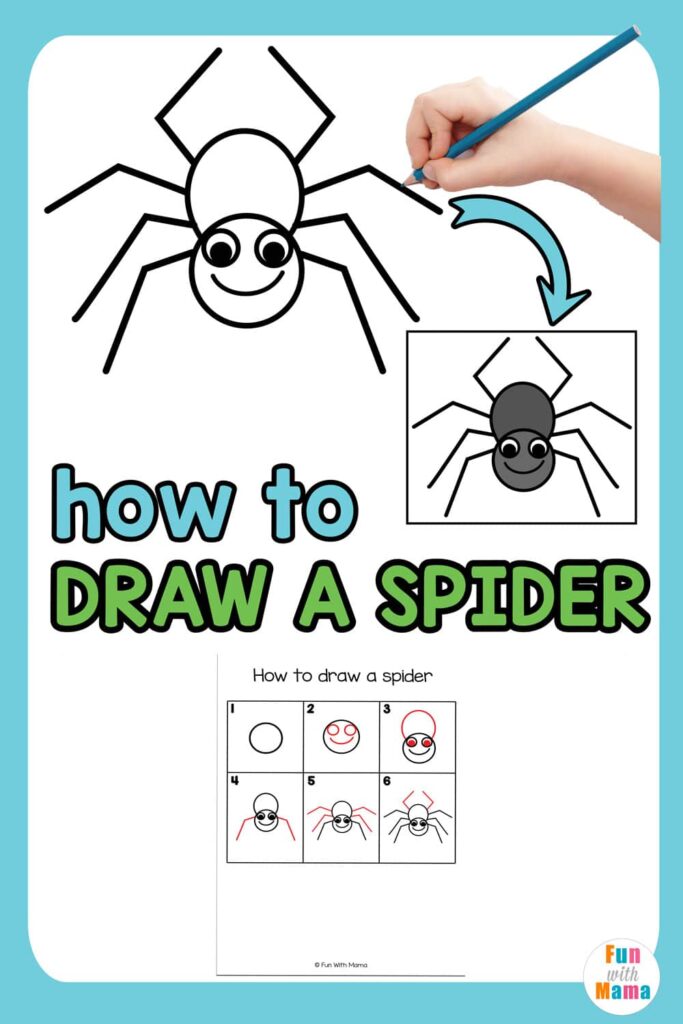 how to draw a spider 