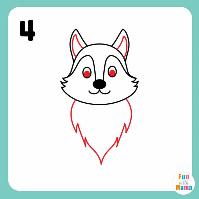 How to draw a wolf + Free Drawing Printable - Fun with Mama
