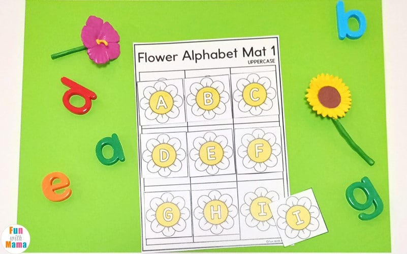 flower alphabet matching