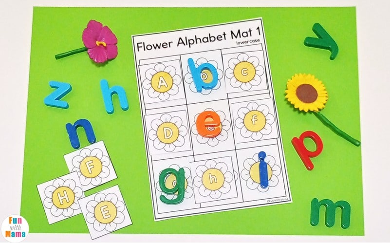 flower matching activity for kids 