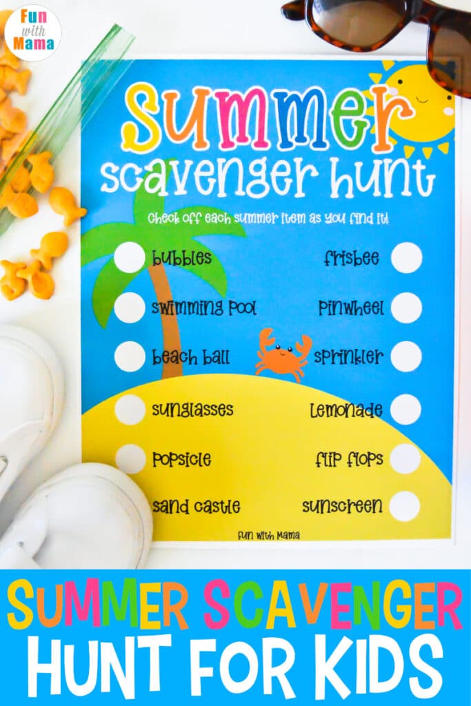 summer scavenger hunt printable