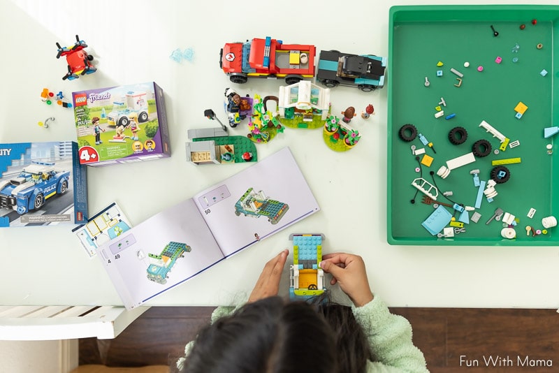 sorting lego pieces