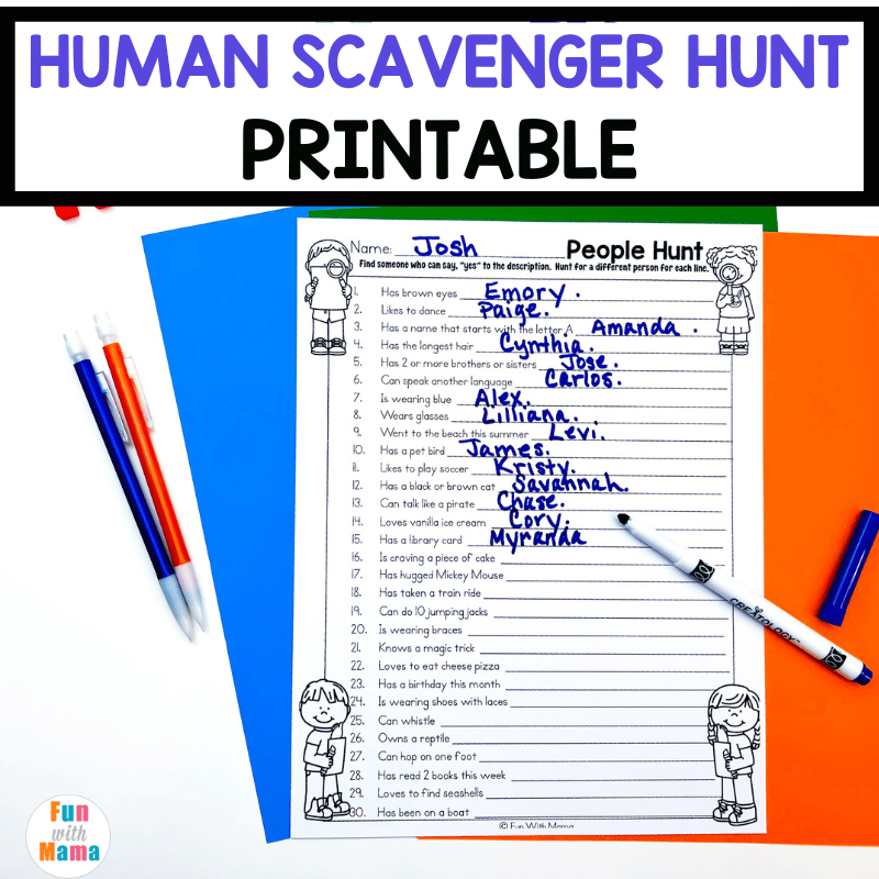 Human Scavenger Hunt Questions