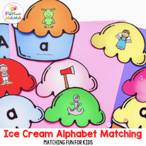 ice cream alphabet matching activity for kid upper and lowercase