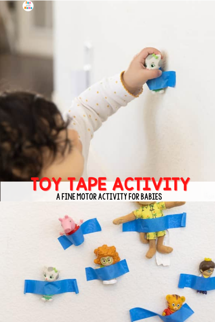 tape the toy for kids