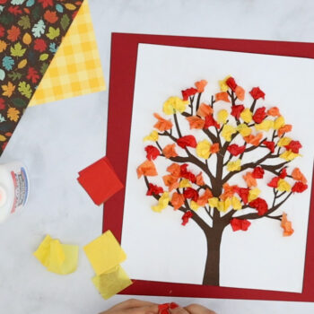 using tissue paper to make fall leaves