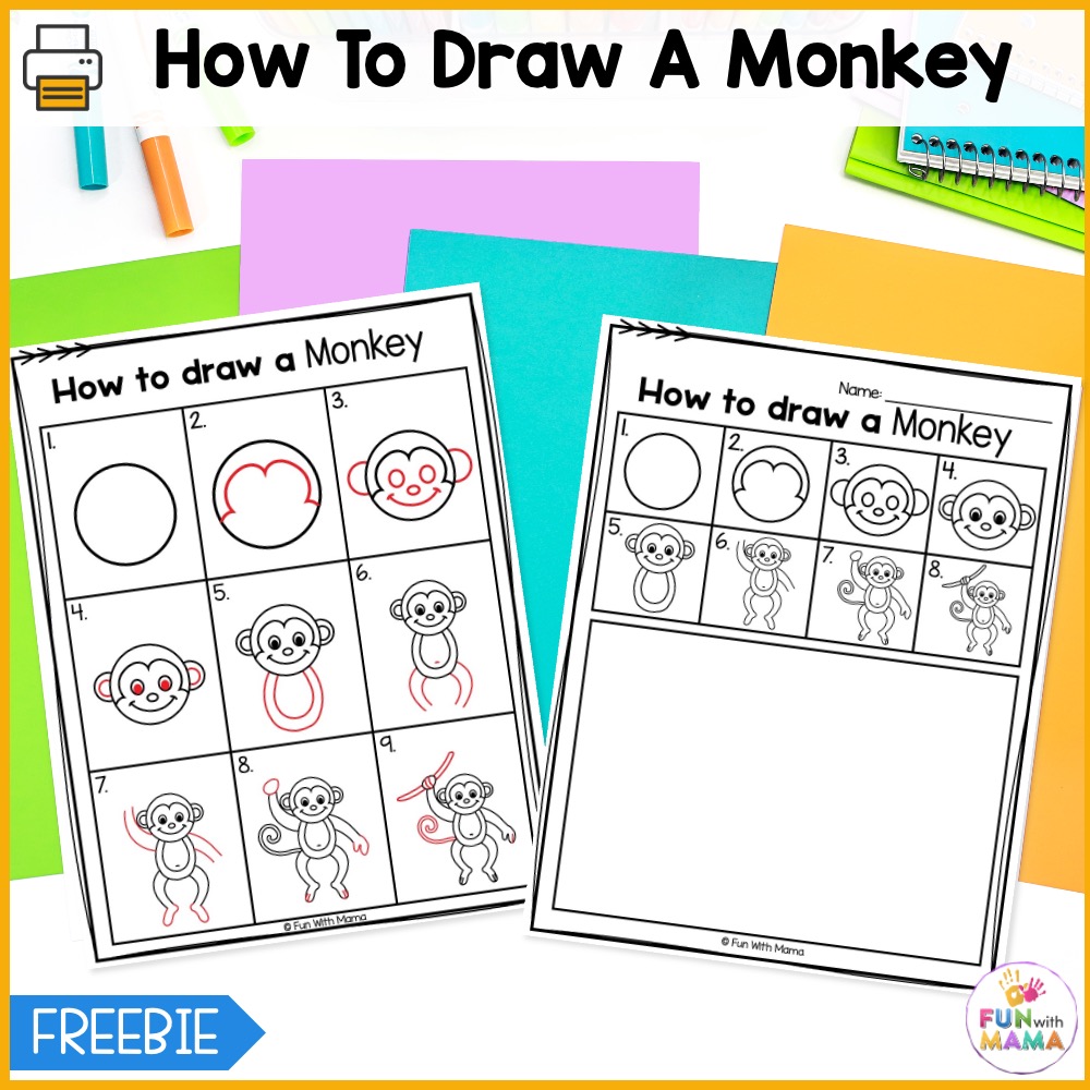 monkey drawing printable