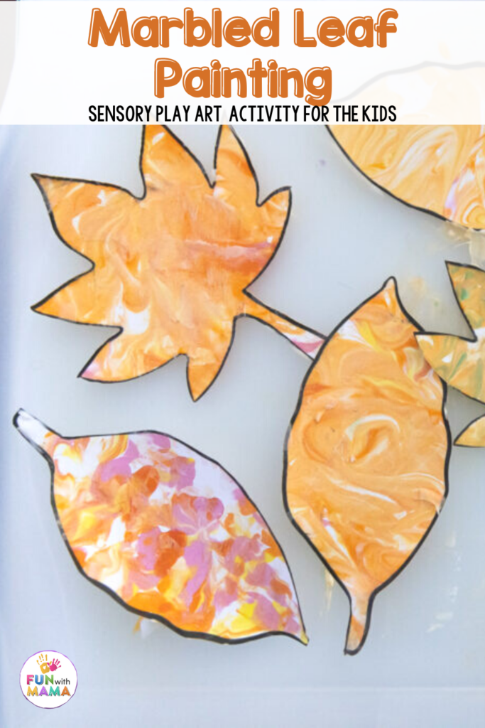 marbled leaf painting pin image