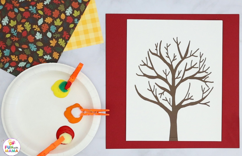 Fall Tree Pom Pom Painting - Kids Activity Zone