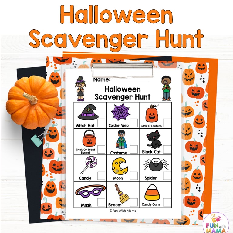 Halloween scavenger hunt printable 