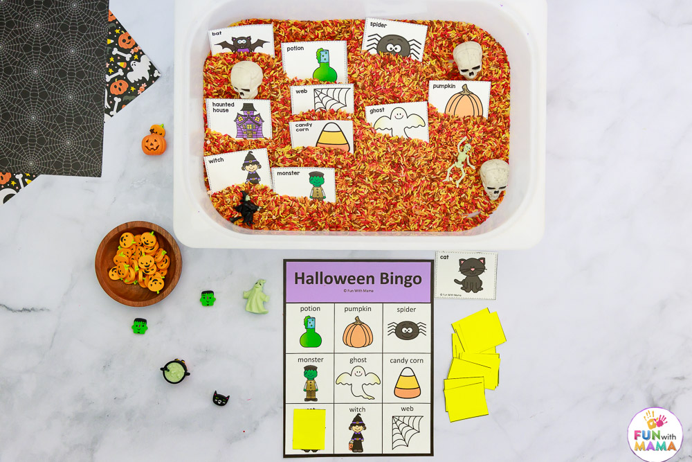 sensory bin for Halloween 