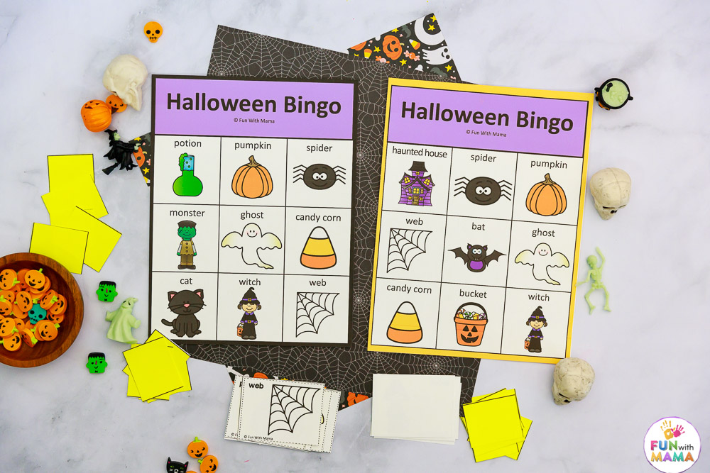 printable bingo cards for Halloween family fun 