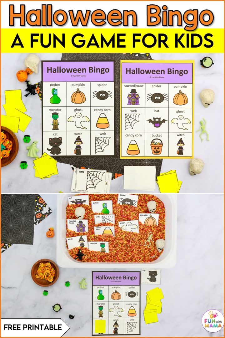 pinnable image Halloween Bingo a fun game for kids 