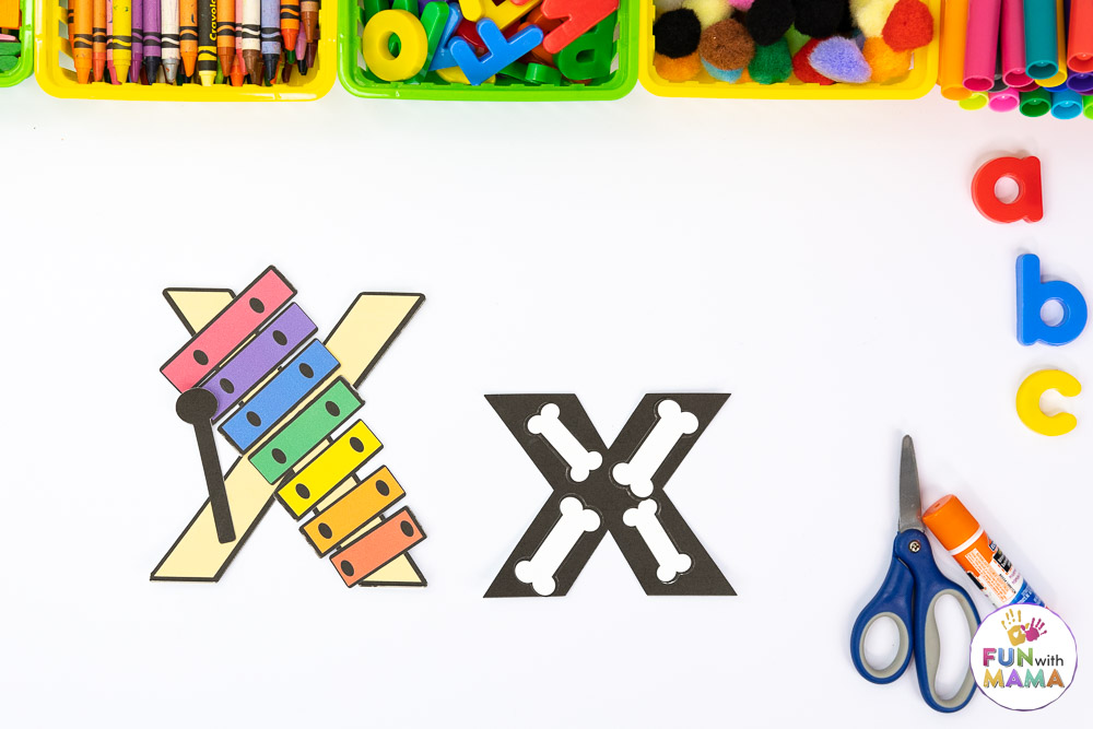 letter x crafts for x-ray and xylophone