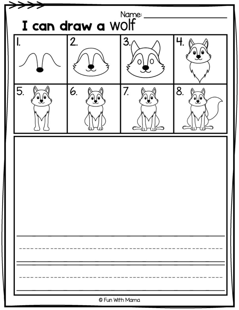 how to draw a wolf worksheet