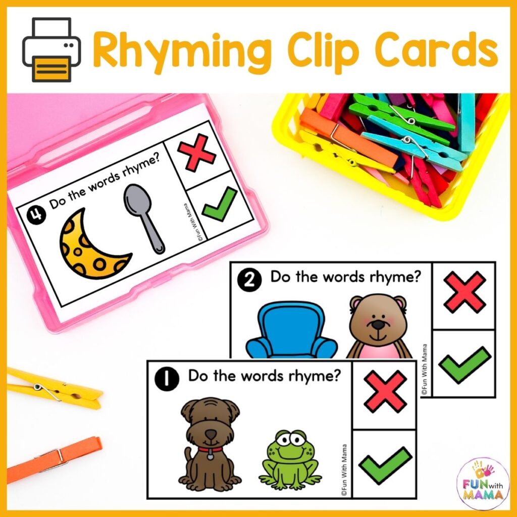 Kindergarten Rhyming Activity for Kindergarteners