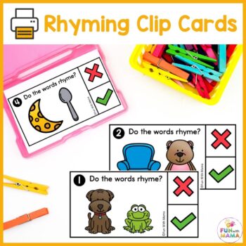 rhyming clip cards