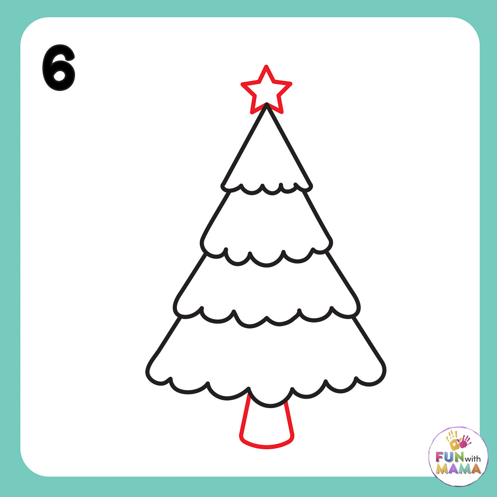 how to draw a christmas tree 6