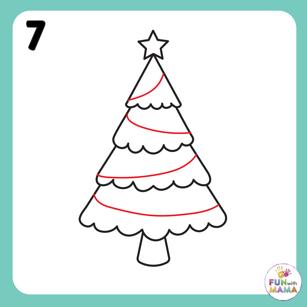 How to Draw a Kawaii Christmas Tree in 6 Quick Steps : Learn To Draw