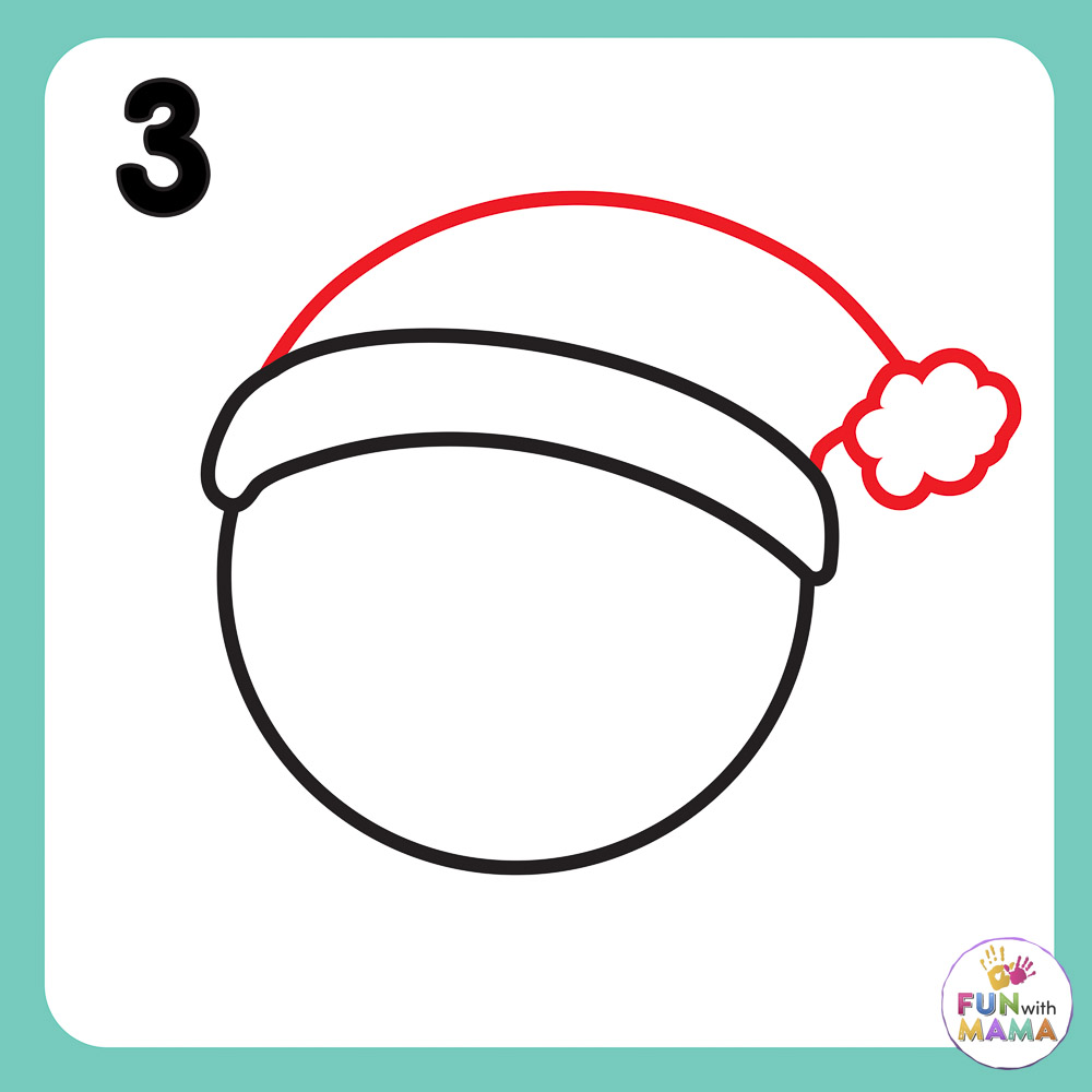 how to draw gingerbread man christmas hat