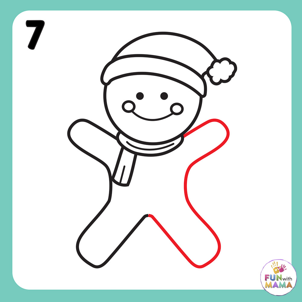 how to draw gingerbread man arm and leg