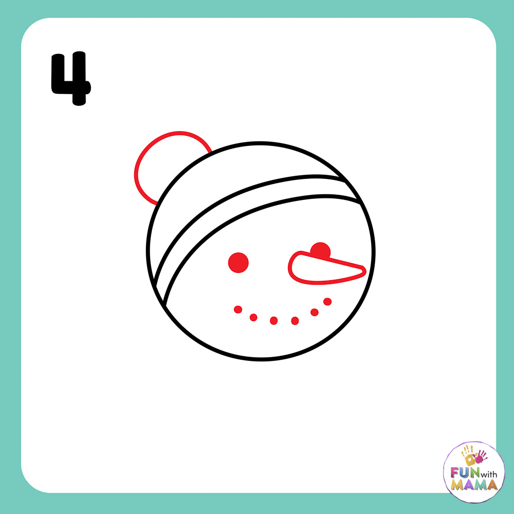 snowman drawing nose and eyes