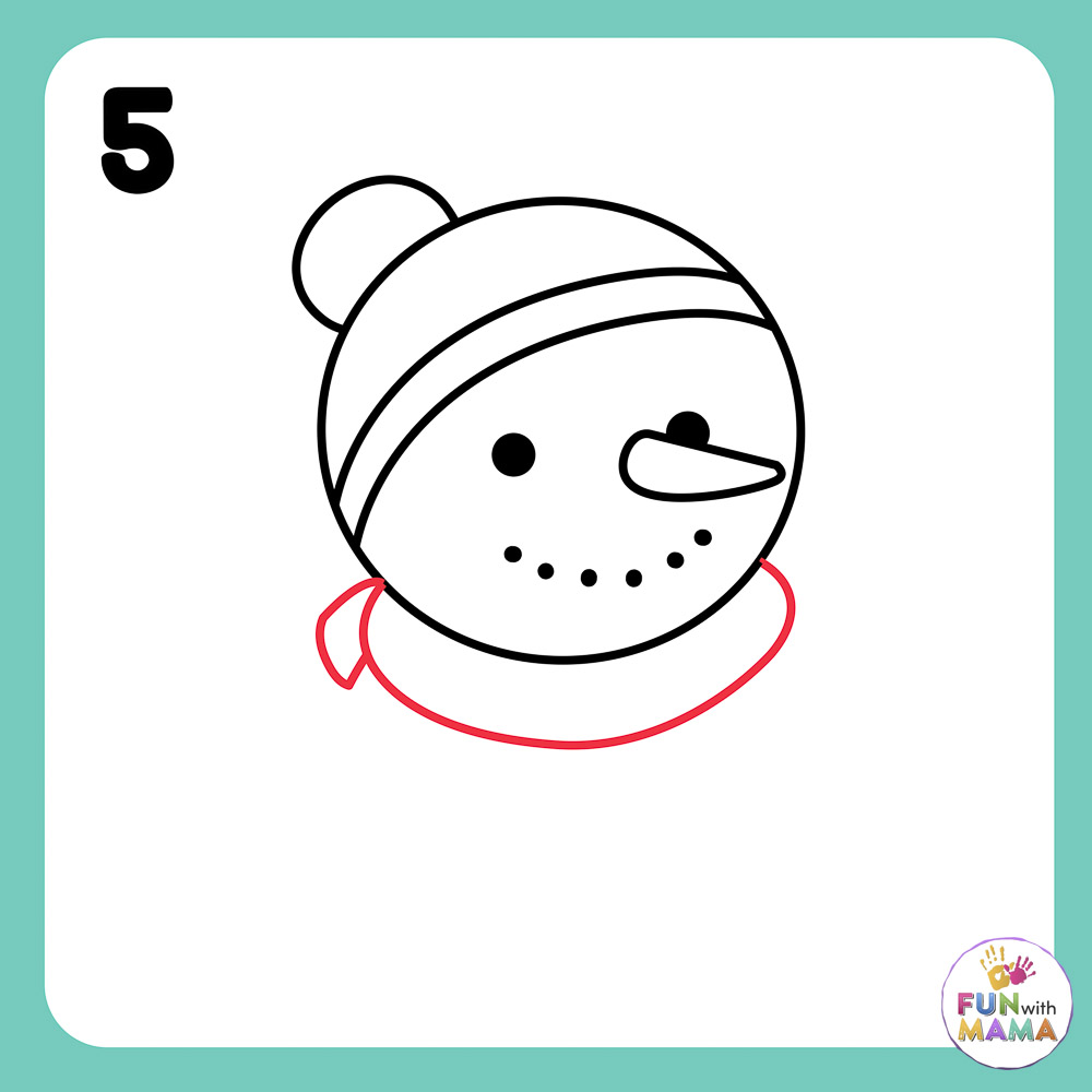snowman drawing easy scarf