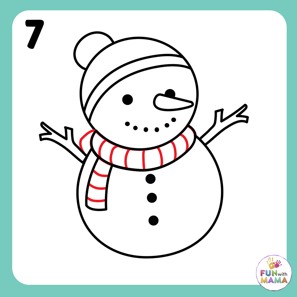 draw a snowman scarf decoration