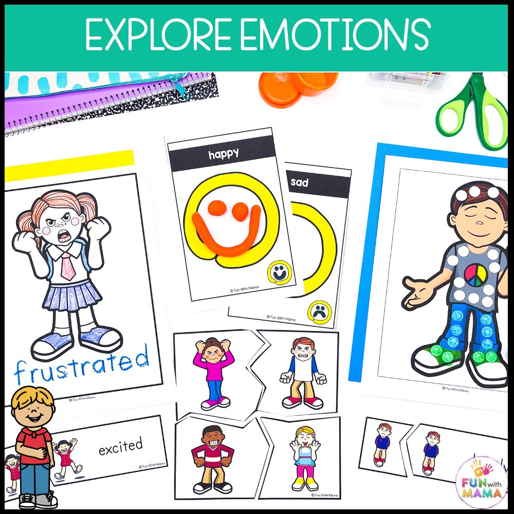 feelings and emotions play dough mats