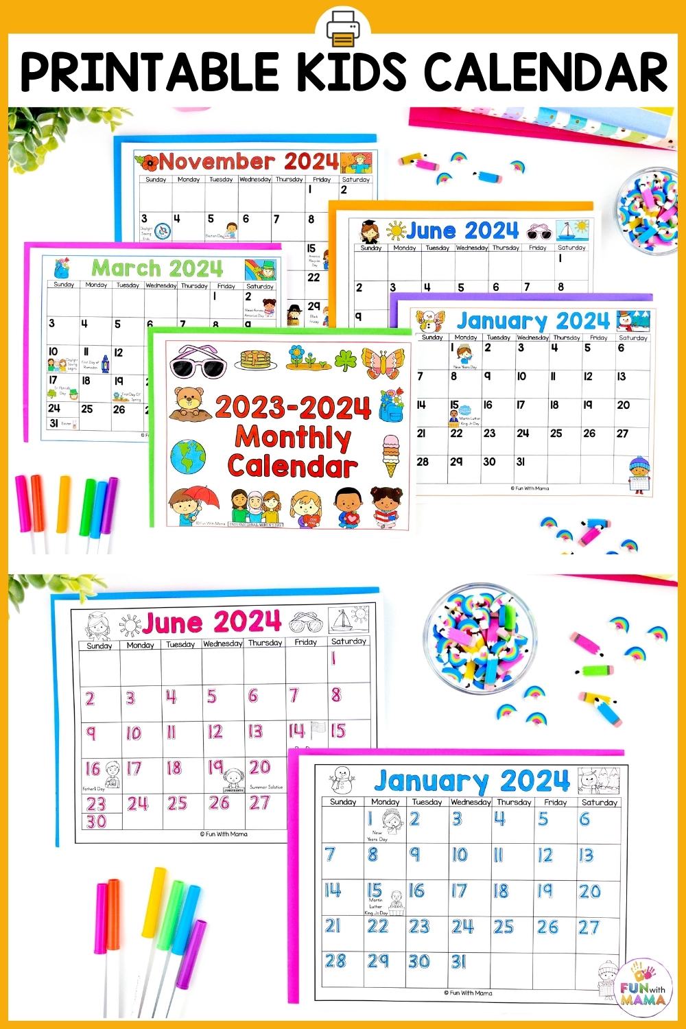 printable kids calendar