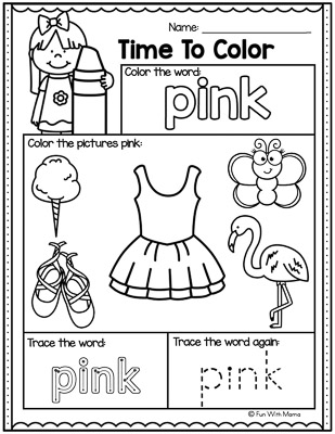 pink worksheet
