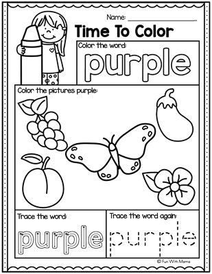 purple worksheet
