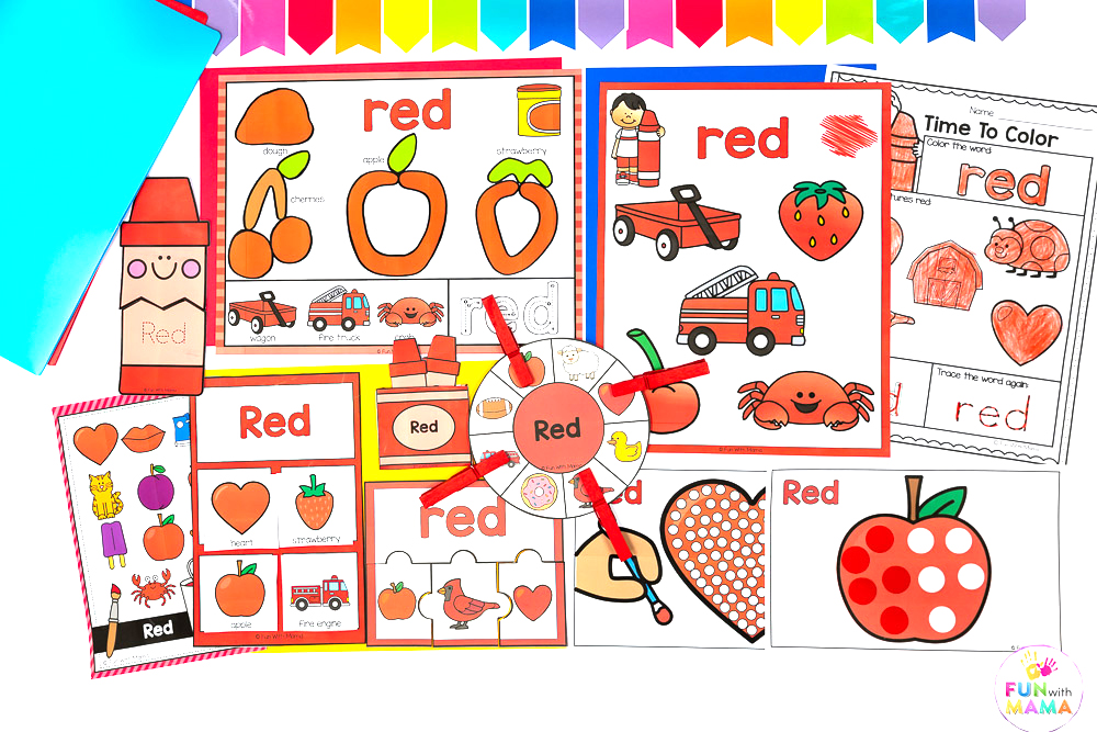 color red activities for preschool