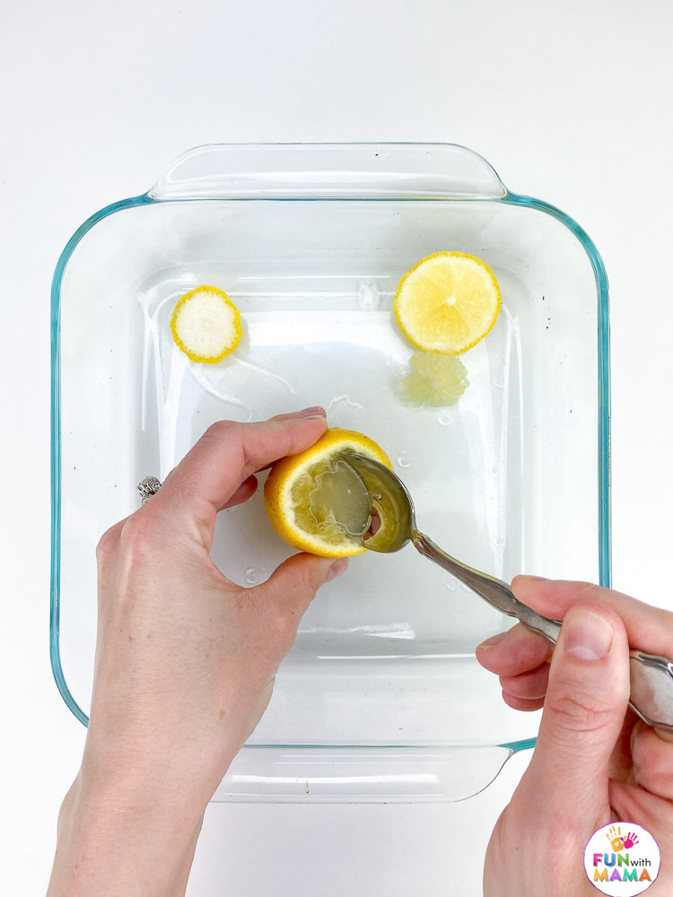 remove inside of lemon