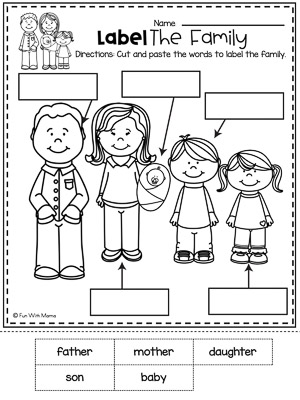 label the family worksheet