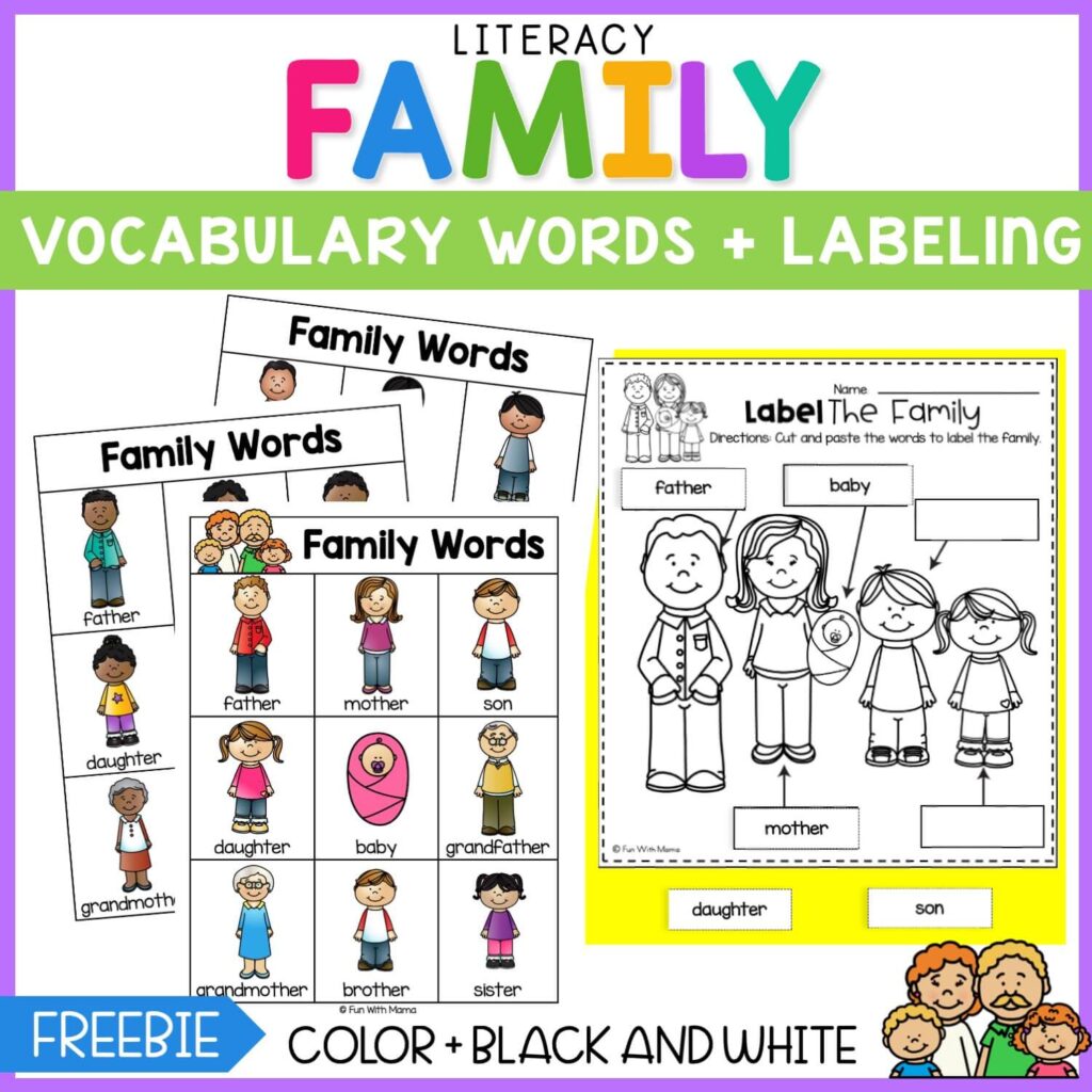 Family Theme Preschool Activities + Worksheets For Kindergarten - Fun ...