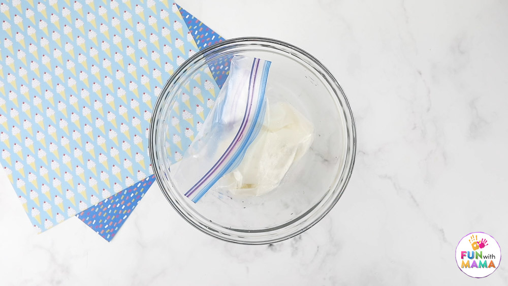 homemade ice cream in a bag